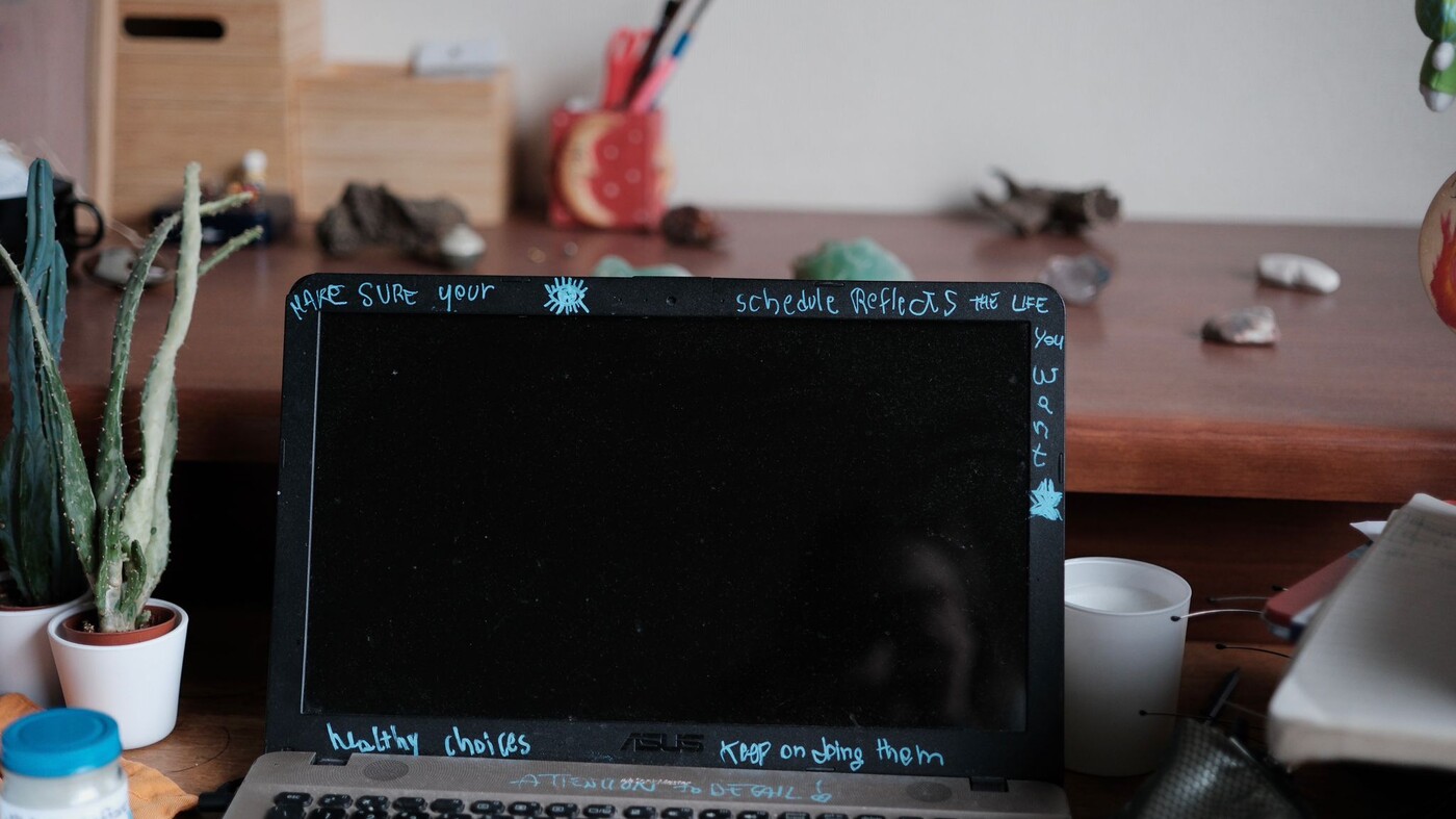 a computer on the desk